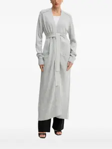 Кардиган-пальто с поясом Boss, серый