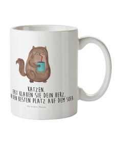 Детская кружка с надписью "Кот" белого цвета Mr. & Mrs. Panda