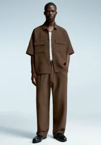 Очень свободные классические брюки Bershka, Brown