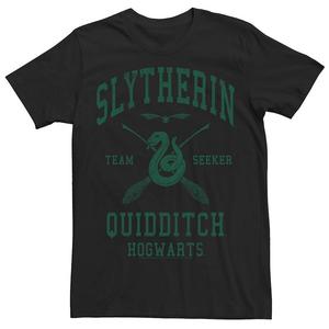 Мужская трикотажная футболка Deathly Hallows 2 Slytherin Quidditch Team Seeker Harry Potter, черный