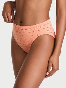 Бесшовные трусики-слипы с люверсами и высоким вырезом Seamless, eyelet peach bellini
