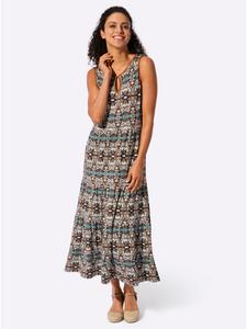 WITT WEIDEN Трикотажное платье с принтом в черно-коньячных тонах