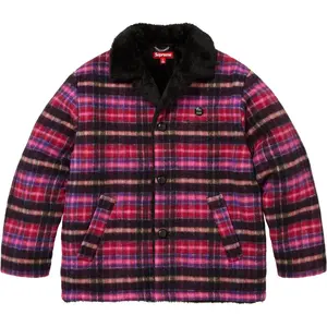 Пальто в клетку унисекс, осень/зима 2025, неделя 2013 Supreme, розовый/розовый