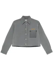 Джинсовая рубашка MIU MIU, серый