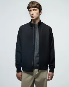 Эластичная кожаная куртка-бомбер Sfera, черный