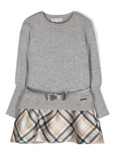 Monnalisa платье в клетку тартан без рукавов, серый