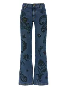 Джинсы с принтом пейсли Etro, синий