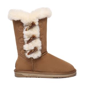 Сапоги ever au с роговыми пуговицами пепельного цвета Everau Australia, коричневый