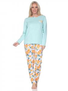 NORMANN Пижама с длинными рукавами, размер 125 201 90 552, светло-бирюзового цвета