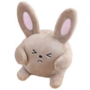 Креативная антистрессовая плюшевая игрушка маленький кролик высота 14см OUYIN, хаки