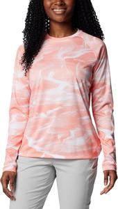 Женская футболка Columbia Super Tidal с длинным рукавом, Tiki Pink Undulating