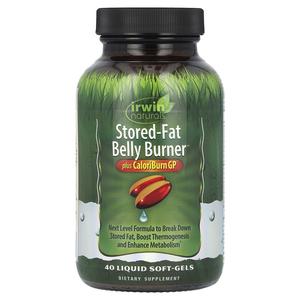 Irwin Naturals, Stored-Fat Belly Burner, Plus CaloriBurn GP, 40 Liquid Soft-Gels