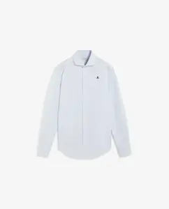 Мужская хлопковая рубашка с контрастным логотипом Scalpers, светло-голубой