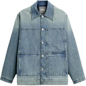 Джинсовая куртка мужская средняя синяя ZARA