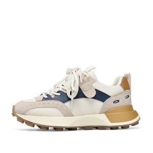 Скользостойкие, износостойкие, водонепроницаемые низкие массивные кроссовки Women's Kolumb, бежевый/синий