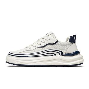 Дышащие легкие низкие повседневные туфли, увеличивающие рост, мужские G.N.SHIJIA, White Blue