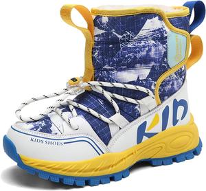 Снежные ботинки для мальчиков и девочек, зимние ботинки с утеплителем, искусственным мехом, для походов, мягкие, на молнии, теплые короткие ботинки для холодной погоды JEUROT, Yellow