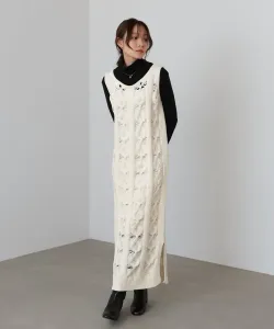 Платье из смешанной вязки