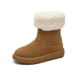 Короткие зимние сапоги для женщин DAPHNE, коричневый