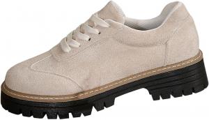 Оксфордские туфли для женщин с блестками, праздничные туфли на шнуровке, повседневные туфли на массивном каблуке, тканевые туфли с блестящей отделкой Generic, B05-Beige