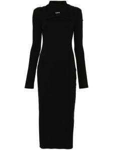 Off-White платье Off Stamp Rib Round, черный