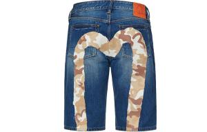 Джинсовые шорты мужские джинсовые синие Evisu, синий