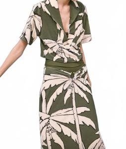 Футболка Palms Misty Hem в цвете «зеленый экрю» Johanna Ortiz, Green Ecru