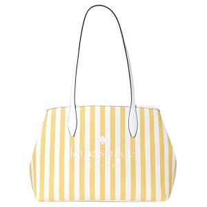 Kate Spade Тканевая сумка-шоппер, шоппер, сумка, сумка через плечо Women's White с лимонными полосками