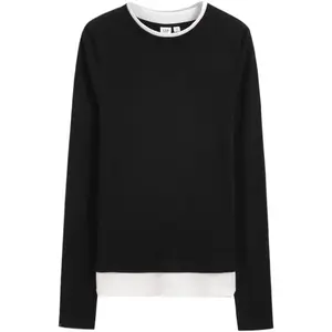 Цветной блочный пэчворк облегающая футболка минималистичный стиль стройнящий слой верхняя одежда с длинным рукавом женская GAP, розовая