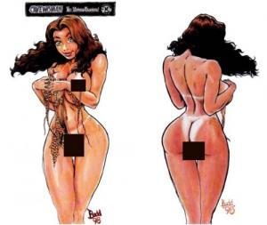 Cavewoman Variant Cover Cavewoman Nude White Background Mature Version! (ABC) (A Basement Comic)