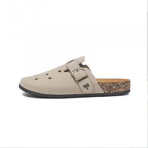 Сандалии из кожи с пробковой подошвой, износостойкие, нескользящие, с закругленным носком, унисекс NANJIREN, Khaki