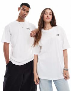 Футболка оверсайз с принтом North Face Mountain Sketch белого цвета