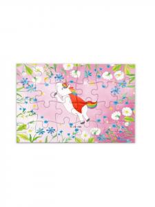 Mr. & Mrs. Panda Пазл «Единорог на день рождения» без слов, пастельно-красный цвет