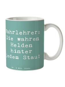 Кружка с надписью Герои-инструкторы по вождению и тематикой морского бриза Mr. & Mrs. Panda