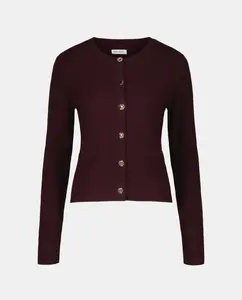 Женская вязаная куртка с металлической застежкой на пуговицах Easy Wear, бордовый