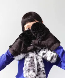 Три четверти времени/яркие варежки «Боа» Three Four Time, цвет Black