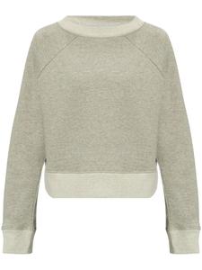 Victoria Beckham толстовка с вышитым логотипом и вырезом-лодочкой, серый