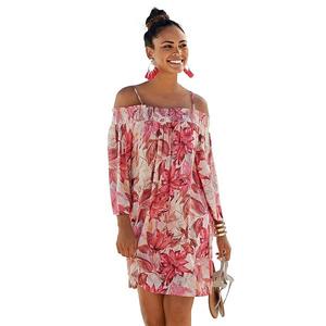 Женское платье с принтом на одно плечо Lascana, Red Printed