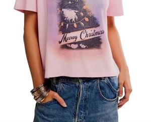 Free People Футболка Merry Meowy в розовом цвете