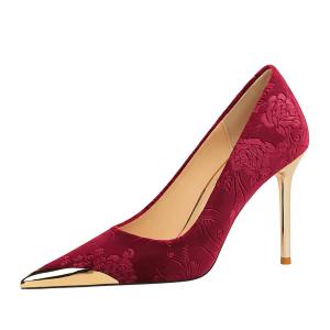 QITUMAUL Стройные каблуки на высоком каблуке женские красные [высота каблука 9,5 см], цвет Red[Heel Height 9.5cm]