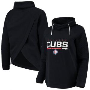 Женский ровный свитер, черный пуловер реглан Chicago Cubs Vega с воротником-воронкой Levelwear, цвет Cub Black