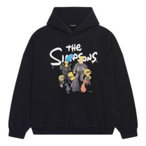 Толстовка x the simpsons cotton hoodie wide fit 'black' Balenciaga, черный