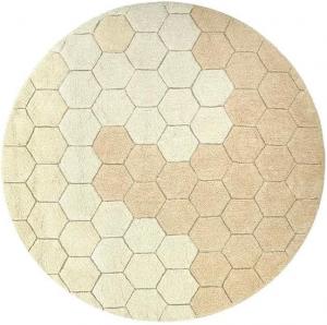 Ковер Lorena Canals, 140 x 140 см, круглый моющийся Honeycomb Golden для детской комнаты, хлопок, Ivory