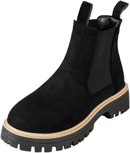 Женские ботильоны, квадратный носок с округлым окончанием, повседневный стиль, комфортные и теплые, подходят для осенних и зимних образов или для работы. HoaloX, Black