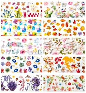 10x ТРАНСФЕРНАЯ ФОЛЬГА для ногтей 10смх4см НАБОР ОСЕНЬ, ЦВЕТЫ, ЛИСТЬЯ, Frezarkowo