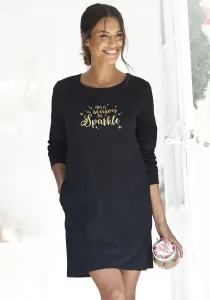 ЛАСКАНА ночная рубашка Lascana, черный