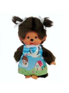 Девочка в платье аиста | 20 см | Кукла Мончхичи | Модное платье Monchhichi