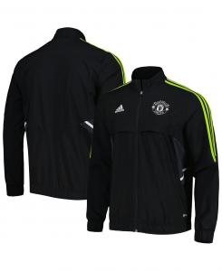 Мужская черная куртка на молнии Manchester United Presentation AEROREADY adidas
