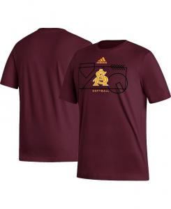 Мужская темно-бордовая футболка Arizona State Sun Devils Locker Lines Softball Fresh adidas, красный