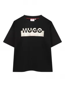 Футболка с логотипом HUGO KIDS, черный